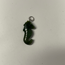 Load image into Gallery viewer, Vintage Green Jade seahorse pendant. See description. Free shipping
