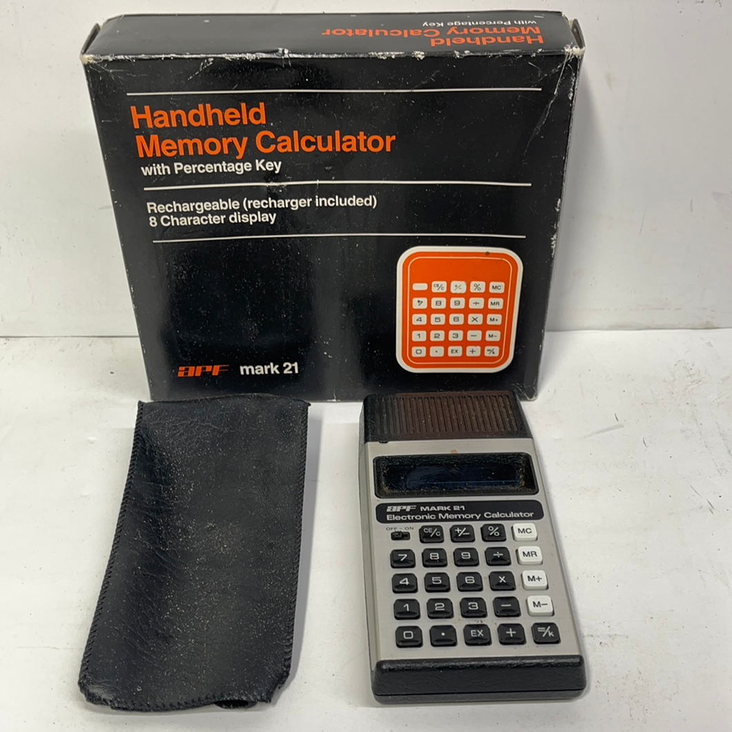 APF Mark 21 vintage calculator. Handheld memory calculator