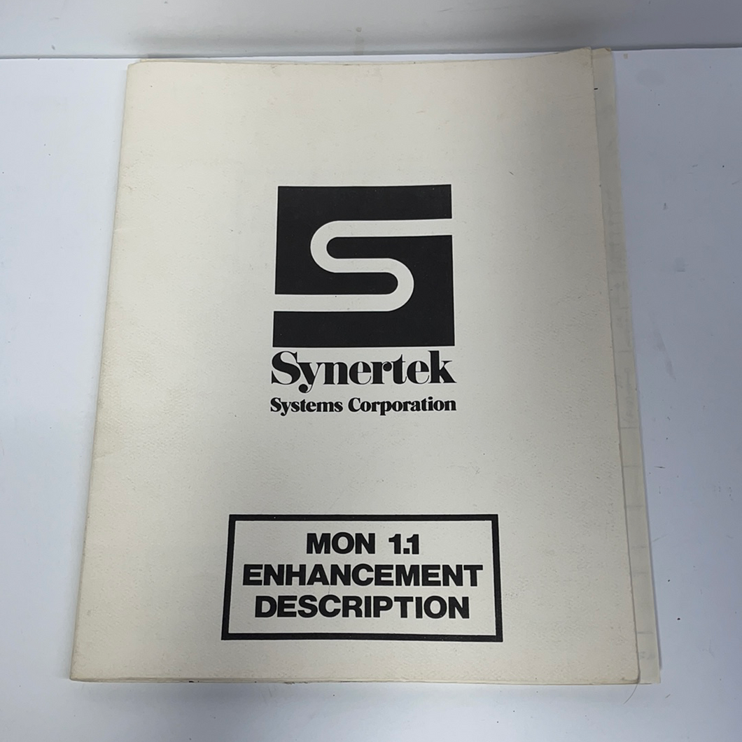 Synertek Incorporated Mon 1.1 Enhancement description booklet with schematics. Free shipping