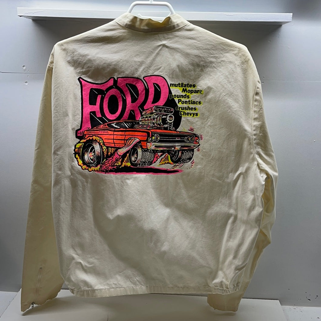 Vintage 1970's Ford Hotrod jacket very nice very vibrant colors RARE! Fast Shipping