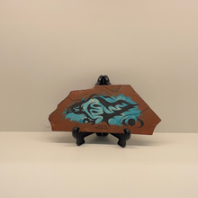 Load image into Gallery viewer, Noah Sainnawap original artwork painted on Shale Eagle painting in blue and black.
